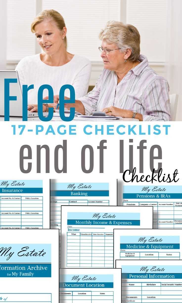 free printable end of life checklist free printable end of life checklist