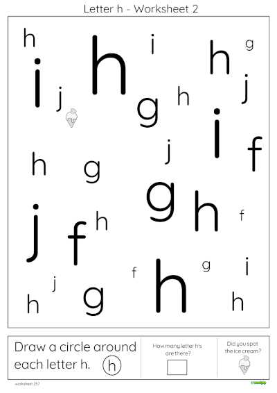 printable letter h worksheets