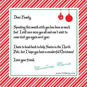 elf on the shelf goodbye letter printable