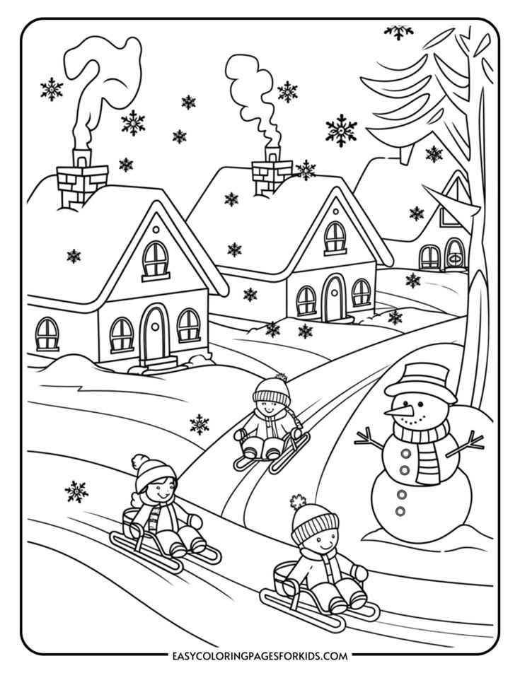 printable winter color pages printable winter color pages