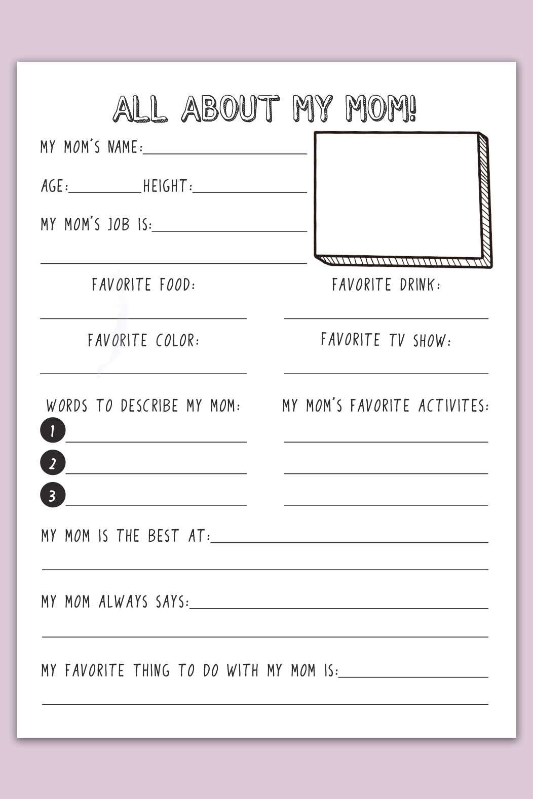 all about my grandma free printable all about my grandma free printable