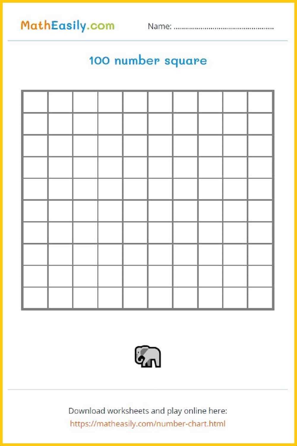 hundreds chart free printable