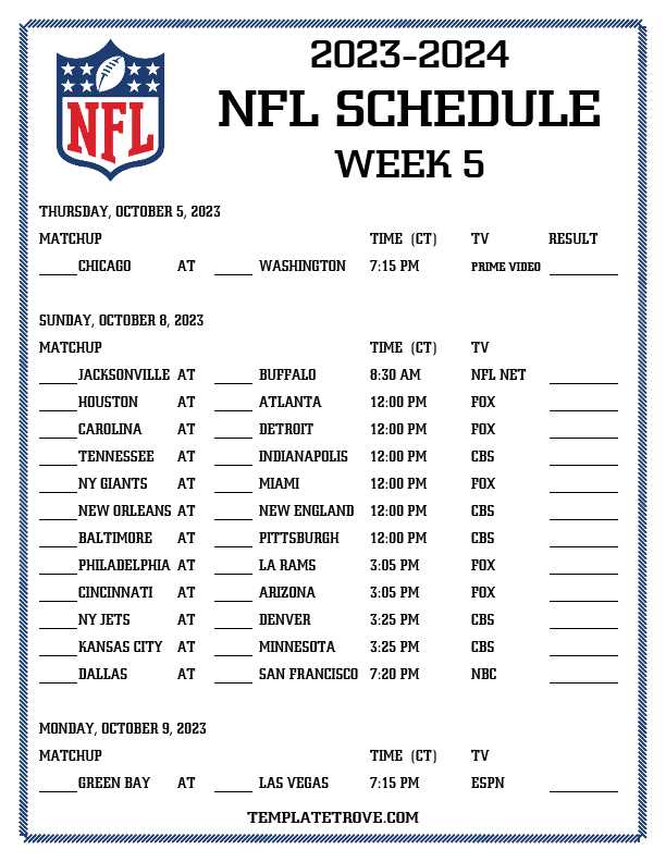 week 5 nfl printable schedule