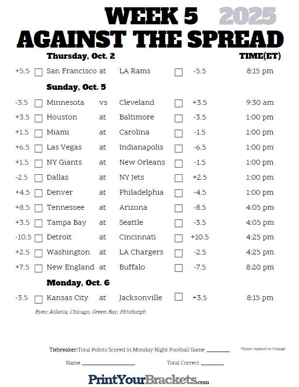 week 5 nfl printable schedule