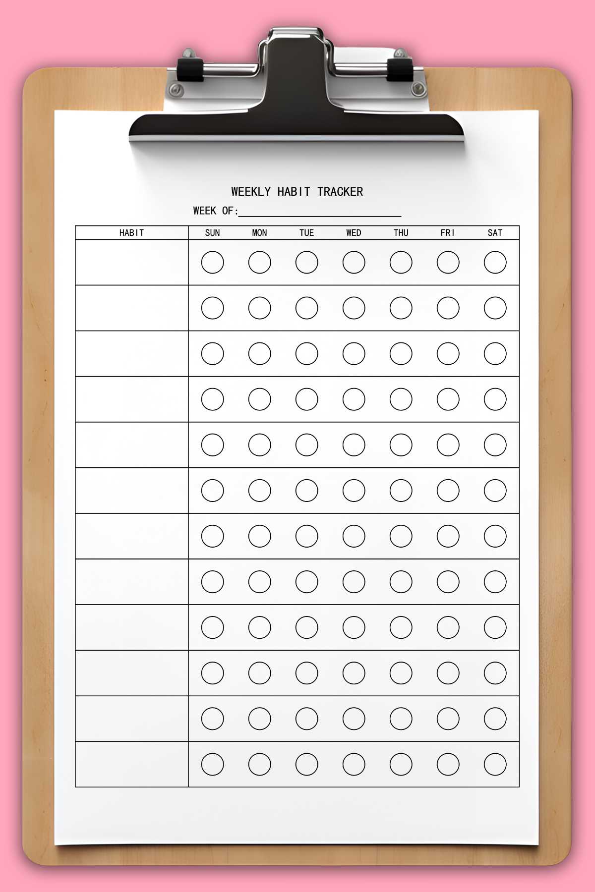 weekly habit tracker printable