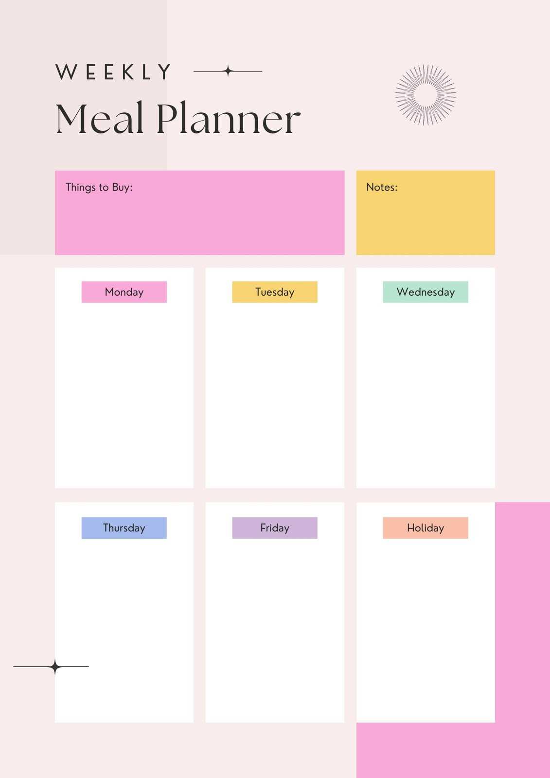 weekly meal planner free printable weekly meal planner free printable