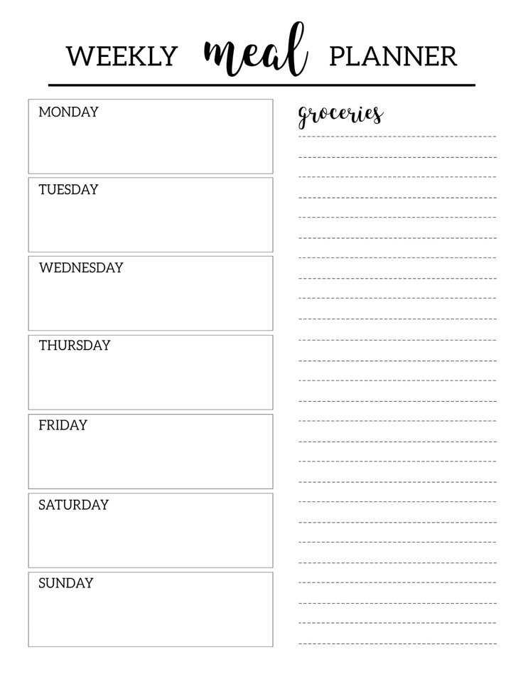 weekly meal planner free printable weekly meal planner free printable
