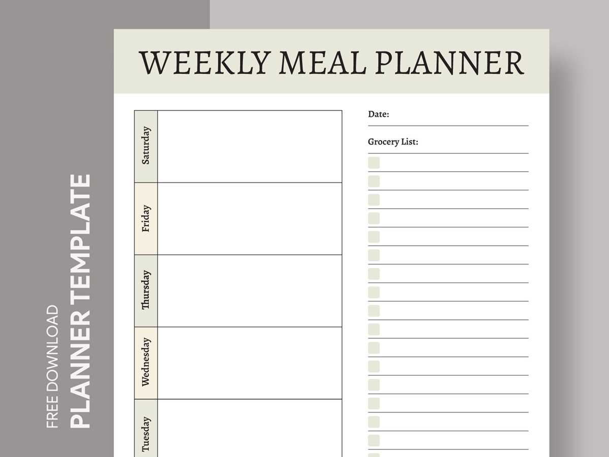 weekly meal planner printable