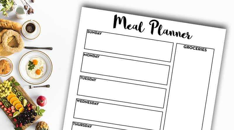 weekly menu template free printable weekly menu template free printable