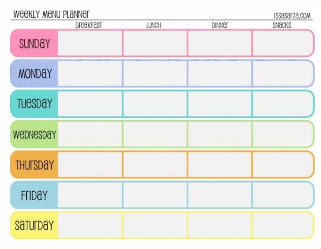 weekly printable menu
