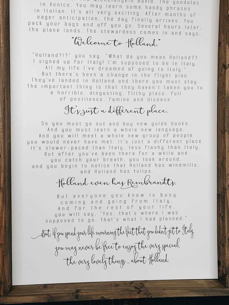 welcome to holland poem printable