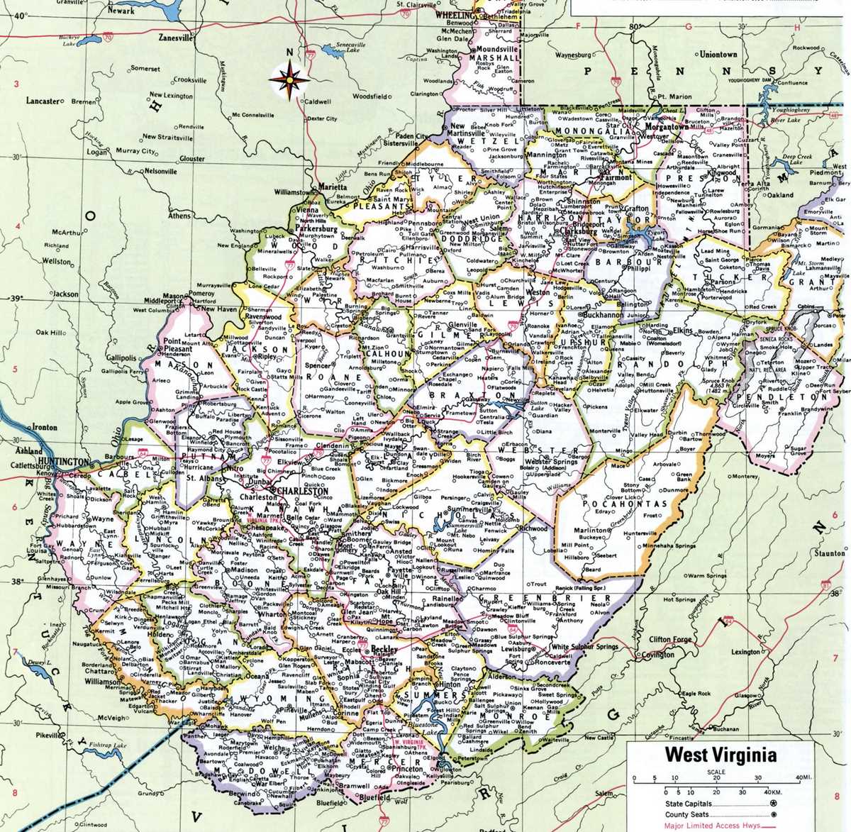 west virginia printable map west virginia printable map