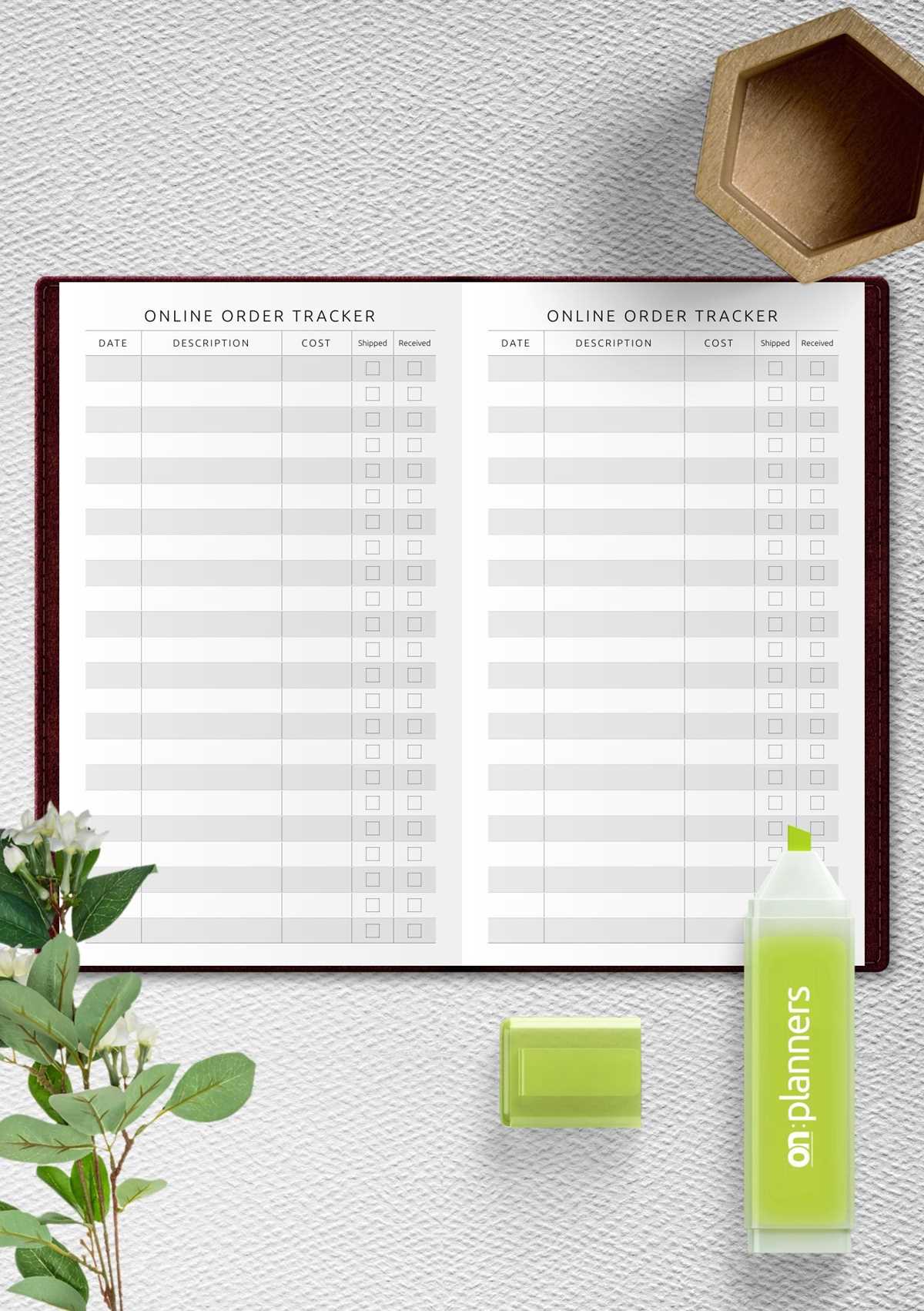 free printable order tracker