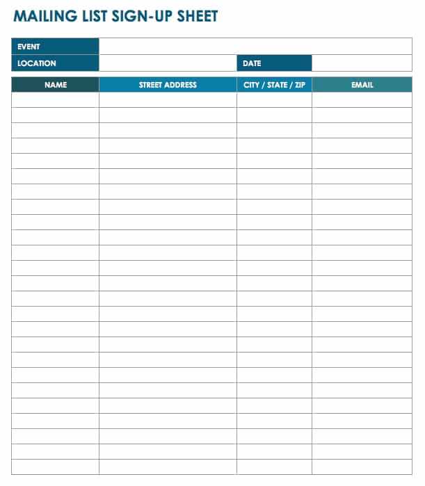 printable blank sign up sheet template printable blank sign up sheet template