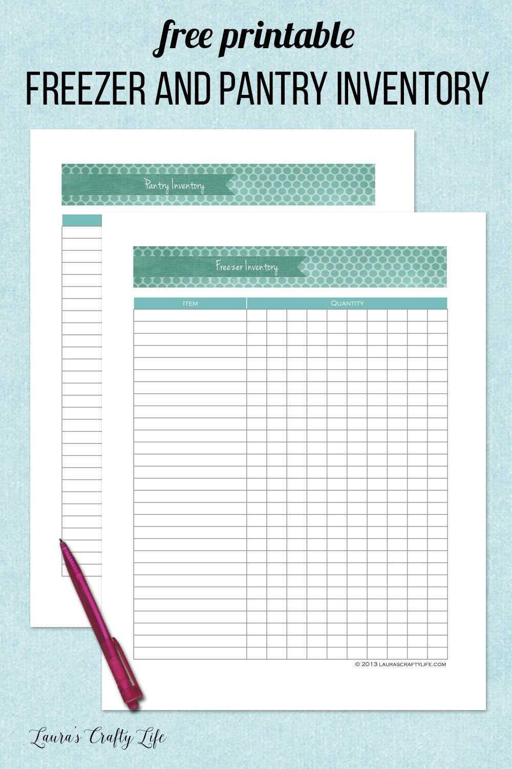 pantry inventory printable