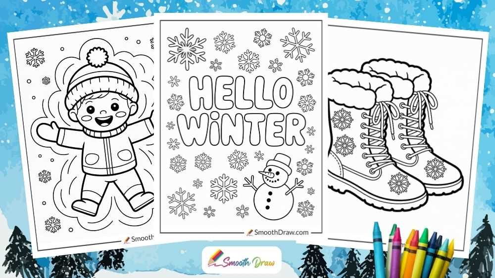winter color pages printable winter color pages printable
