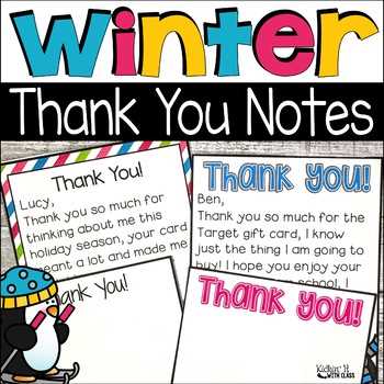 winter thank you note printable