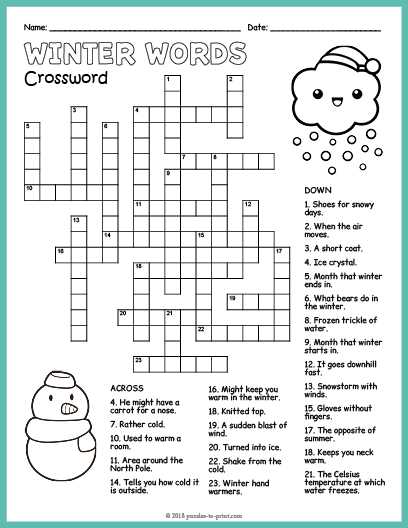winter word puzzles printable