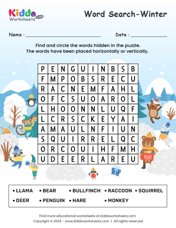 winter word search free printable winter word search free printable