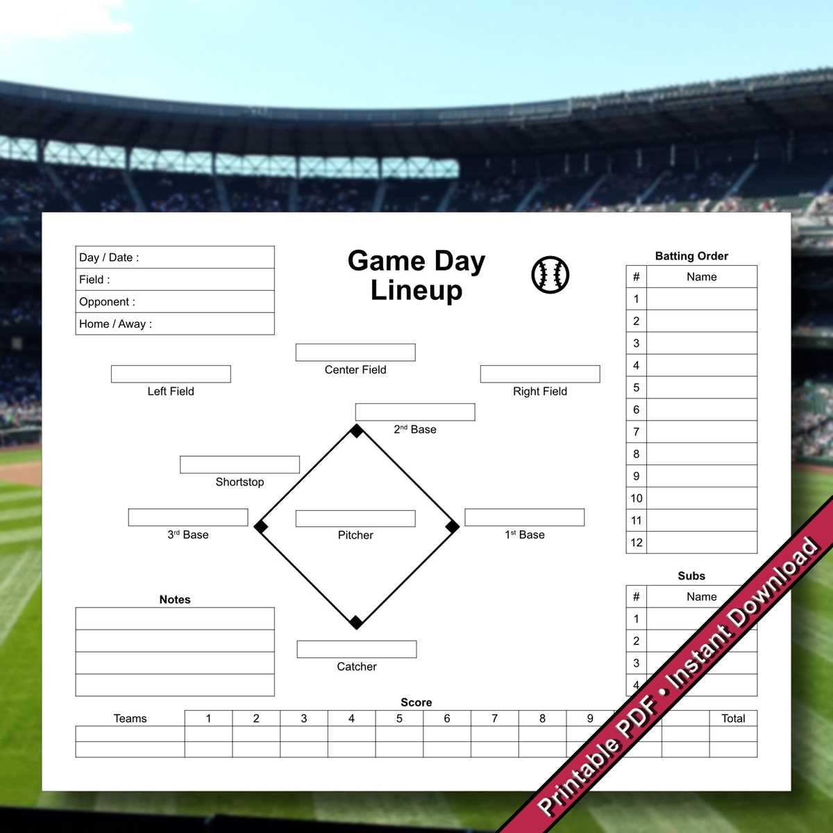 softball position chart printable