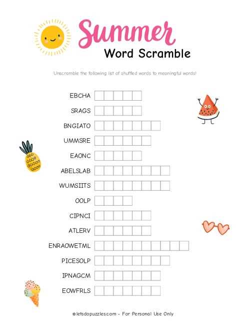 word scramble free printable word scramble free printable