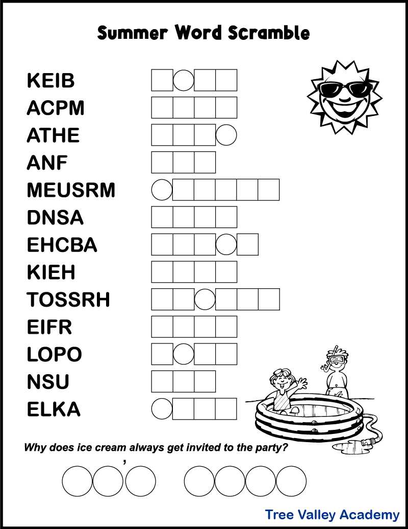 word scramble maker free printable