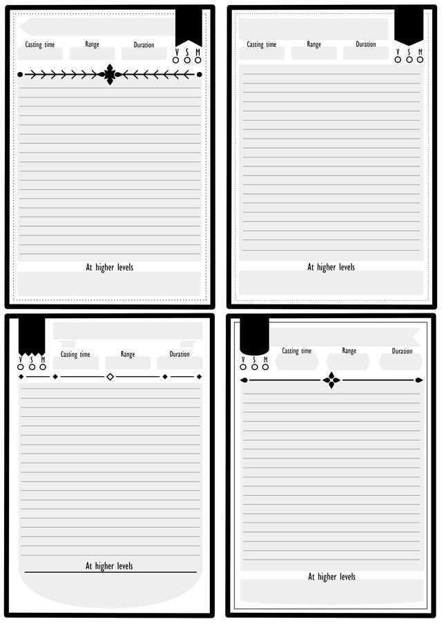 printable spell cards 5e printable spell cards 5e