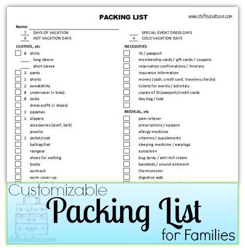 excel printable packing checklist excel printable packing checklist