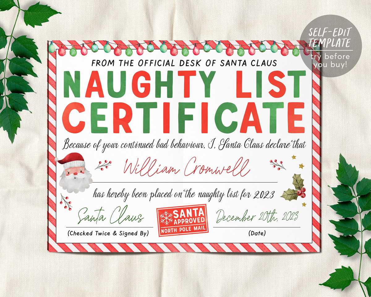 naughty or nice list printable