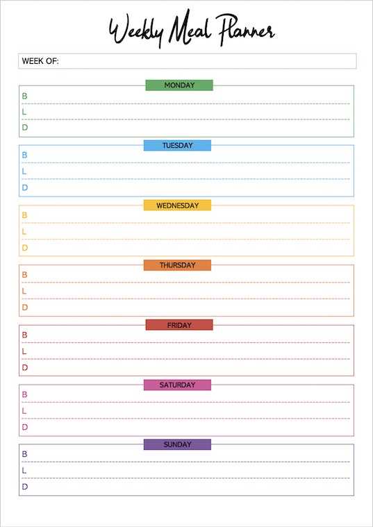 printable meal planner printable meal planner