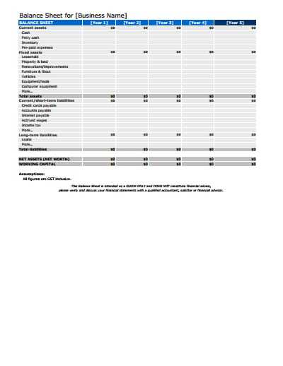 printable balance sheet template printable balance sheet template