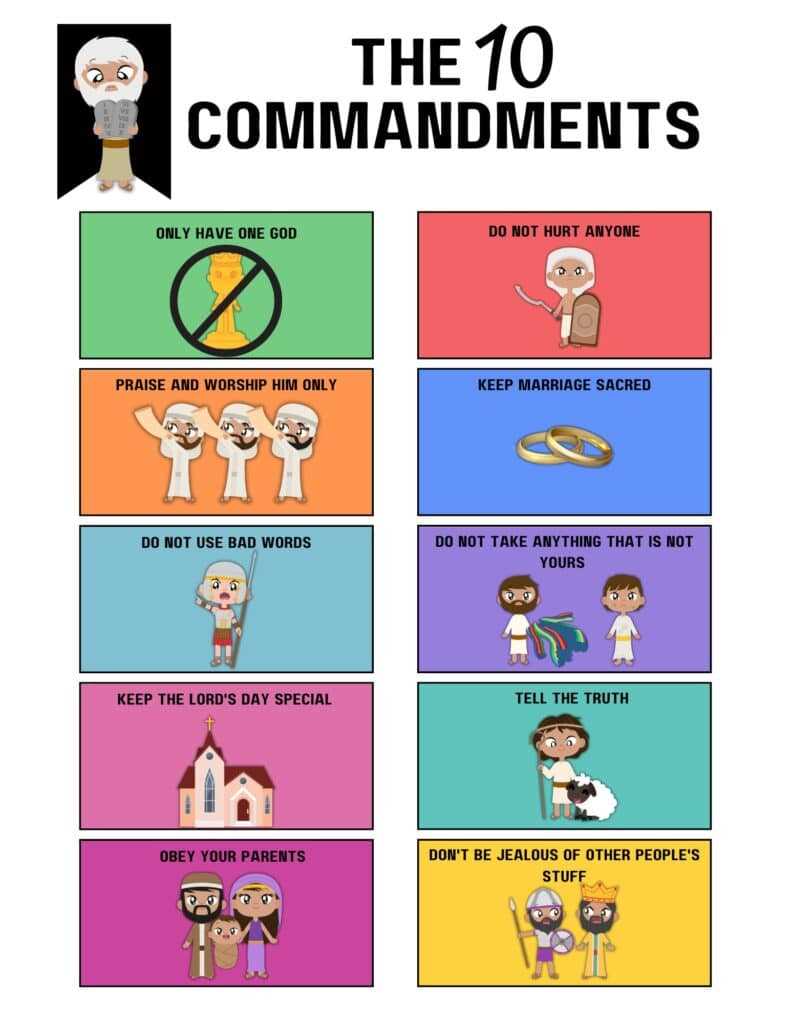 printable 10 commandments for preschoolers