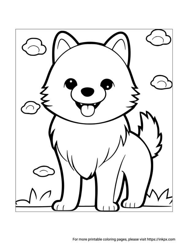 dog color pages printable