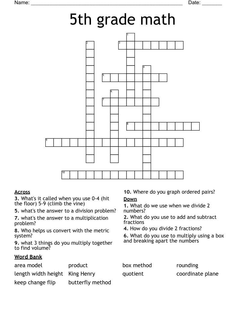 printable crossword puzzles for 5th graders printable crossword puzzles for 5th graders