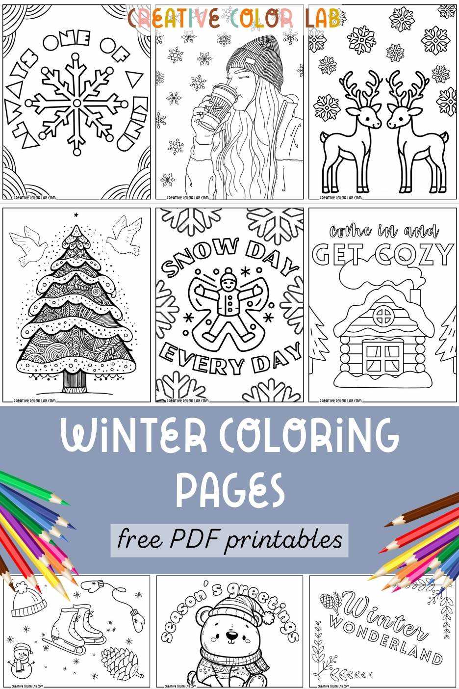 winter color pages printable winter color pages printable