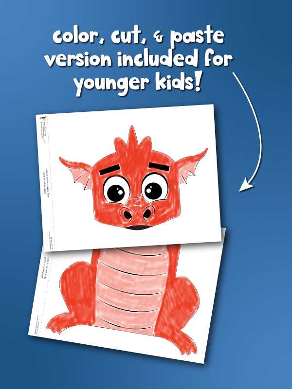 free printable dragon puppet template