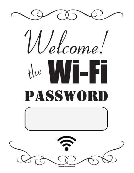 wifi password sign free printable wifi password sign free printable
