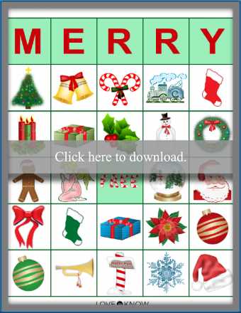 christmas bingo game printable
