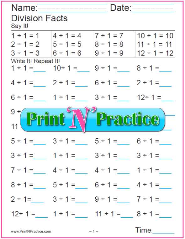 free printable division table free printable division table