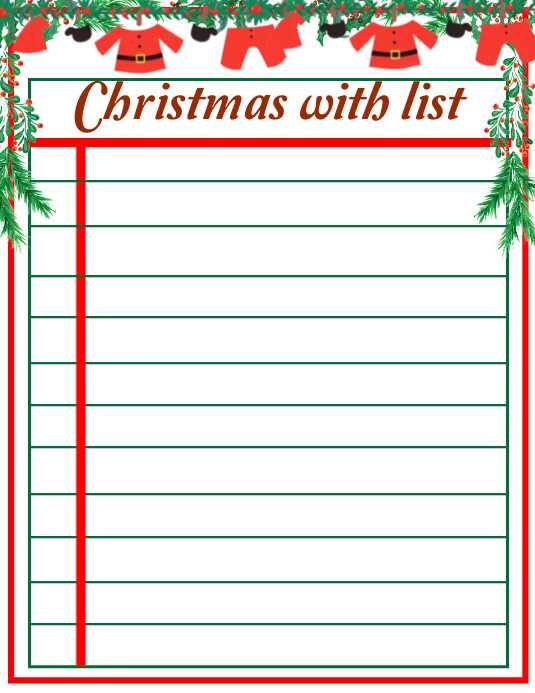xmas wish list printable