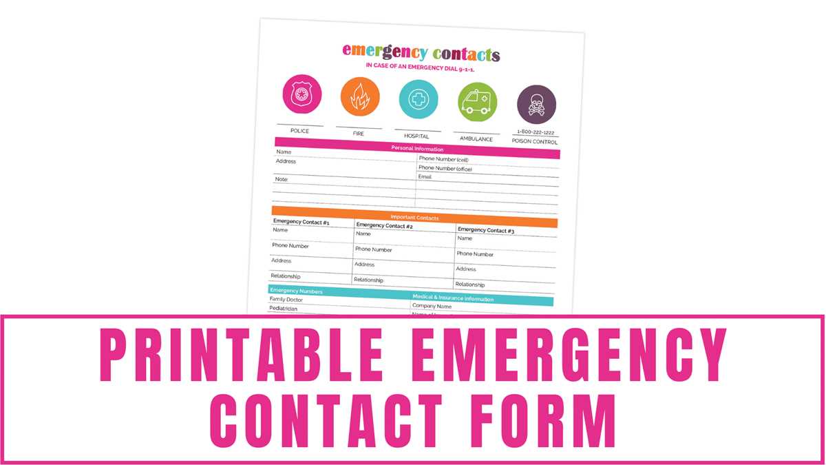 printable simple emergency contact form