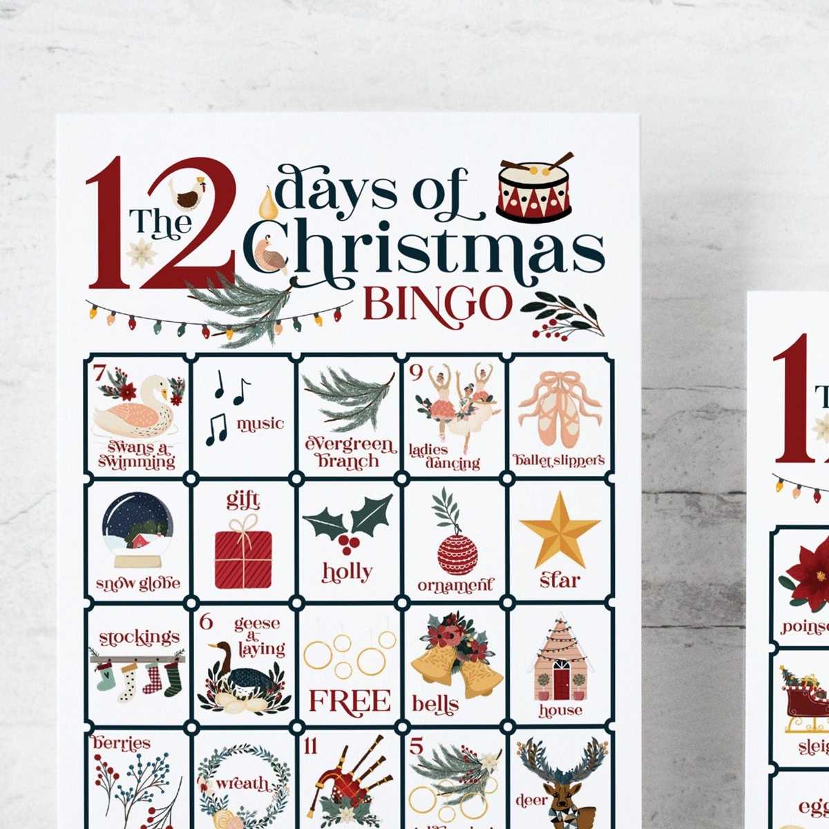 12 days of christmas free printables 12 days of christmas free printables