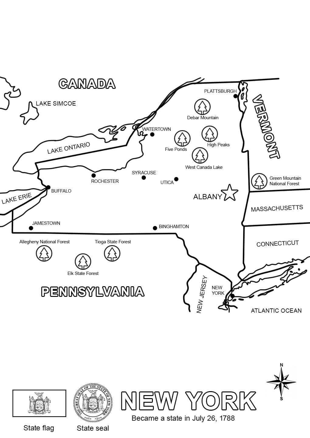 printable nys map printable nys map