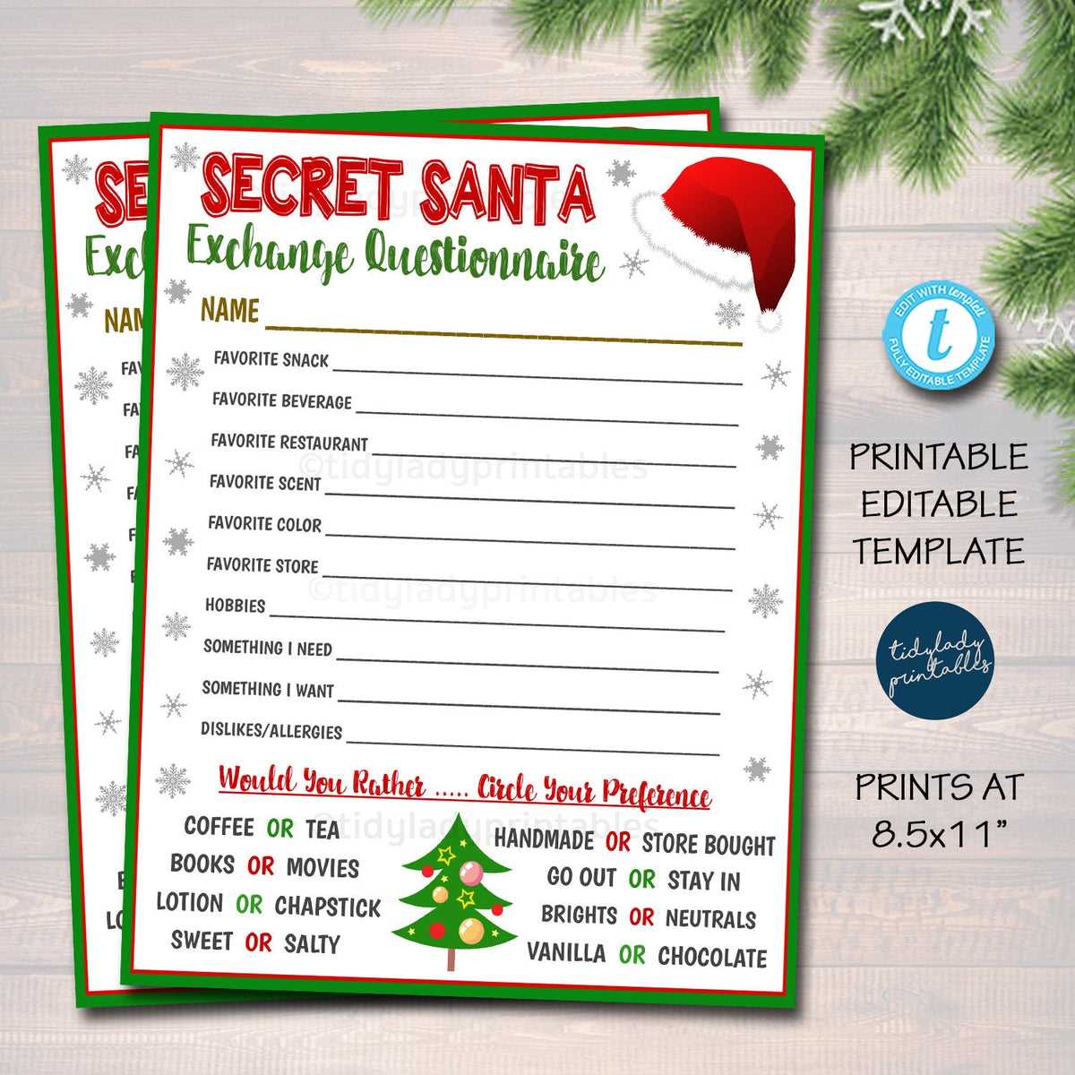 free secret santa questionnaire printable free secret santa questionnaire printable
