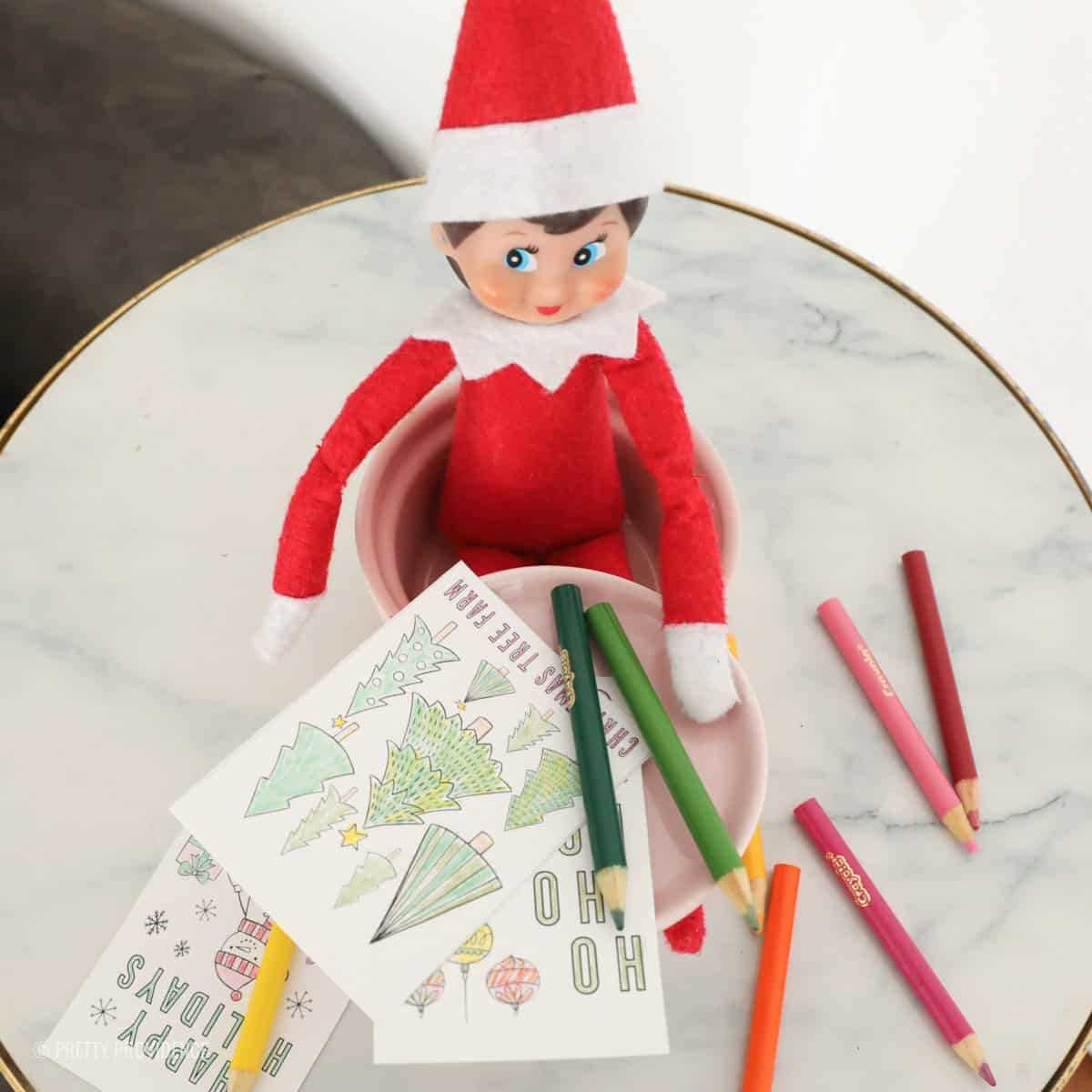 free printable elf coloring pages