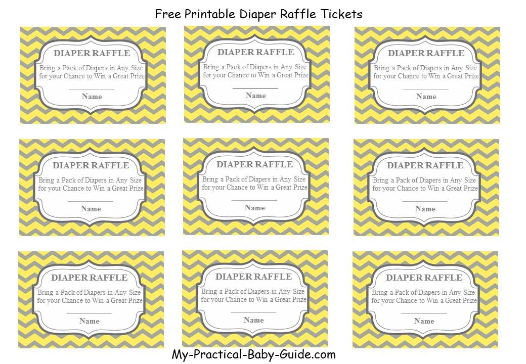 free printable diaper and wipe raffle tickets