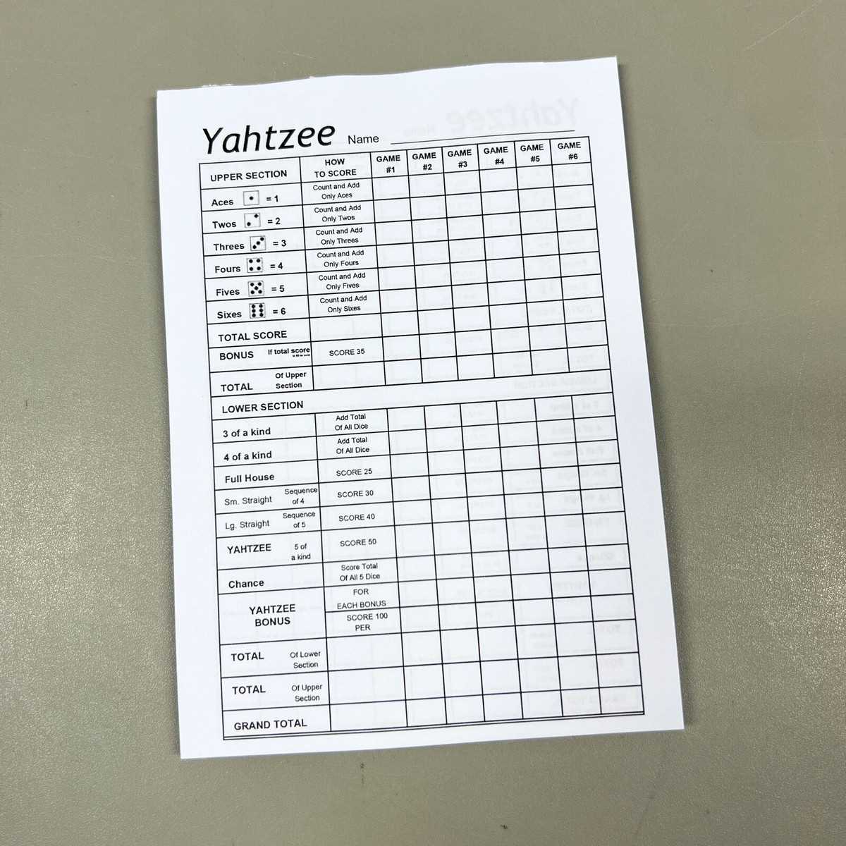 yahtzee printable score sheets yahtzee printable score sheets