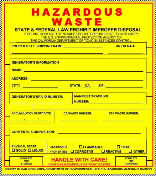 printable hazardous waste label printable hazardous waste label