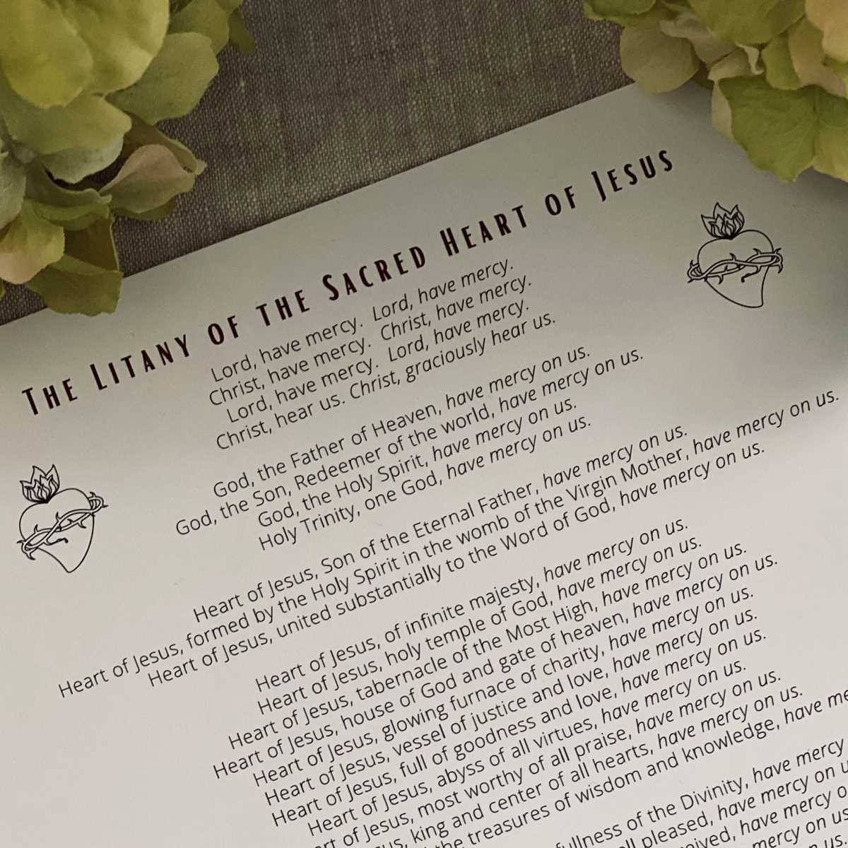 litany of the sacred heart of jesus printable litany of the sacred heart of jesus printable