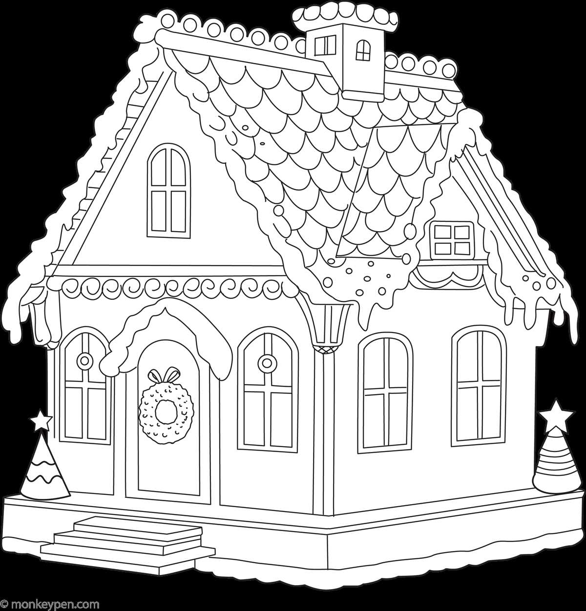 free printable coloring pages of gingerbread houses